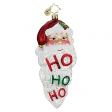 Mr. Claus' signature chuckle, displayed on his snowy white beard. Mr. Claus' signature chuckle, displayed on his snowy white beard.