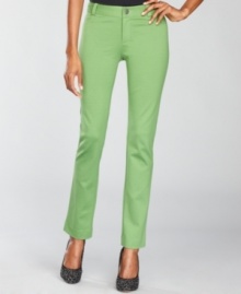 Score a sleek look in INC's petite pants, rendered in a season-perfect fabrication and fabulous curvy fit that's designed to flatter. Score a sleek look in INC's petite pants, rendered in a season-perfect fabrication and fabulous curvy fit that's designed to flatter.