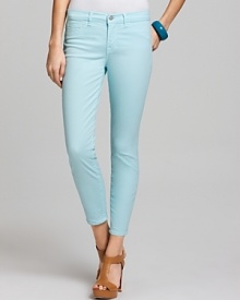A soft pastel hue makes these J Brand skinny jeans a must-have for spring. A soft pastel hue makes these J Brand skinny jeans a must-have for spring.