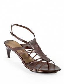 THE LOOKStrappy caged leather upperAdjustable ankle strap with buckle closureStacked kitten heel, 2½ heel (65mm)THE MATERIALLeather upperLeather lining and soleORIGINMade in Italy THE LOOKStrappy caged leather upperAdjustable ankle strap with buckle closureStacked kitten heel, 2½ heel (65mm)THE MATERIALLeather upperLeather lining and soleORIGINMade in Italy