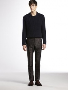 Foil jacquard 60's-inspired skinny pant finely tailored in Italy from a rich wool blend.Tab hook-and-eye closure with zipperOn seam front pocketsBack besom pockets with button60% wool/40% cottonDry cleanMade in Italy Foil jacquard 60's-inspired skinny pant finely tailored in Italy from a rich wool blend.Tab hook-and-eye closure with zipperOn seam front pocketsBack besom pockets with button60% wool/40% cottonDry cleanMade in Italy