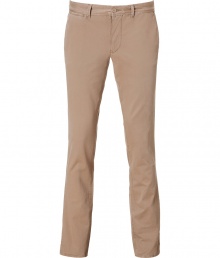 Add preppy-cool style to your workweek look with these modernized classic chinos from Woolrich - Flat front, belt loops, off-seam pockets, back welt pockets with button detail, slim fit - Pair with a modernized chambray shirt, a retro-style cardigan, and oxfords Add preppy-cool style to your workweek look with these modernized classic chinos from Woolrich - Flat front, belt loops, off-seam pockets, back welt pockets with button detail, slim fit - Pair with a modernized chambray shirt, a retro-style cardigan, and oxfords
