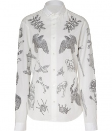 Lend a hard-edge finish to your smart tailored looks with McQ Alexander McQueens tattoo print cotton button-down - Small button-down collar, long sleeves, buttoned cuffs, button-down front, shirttail hemline - Modern slim fit - Wear with edgy trousers, a blazer and leather boots Lend a hard-edge finish to your smart tailored looks with McQ Alexander McQueens tattoo print cotton button-down - Small button-down collar, long sleeves, buttoned cuffs, button-down front, shirttail hemline - Modern slim fit - Wear with edgy trousers, a blazer and leather boots