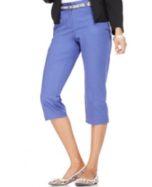 Lean and elegant, Style&co.'s classic capri pants feature a removable skinny belt as the finishing touch! Lean and elegant, Style&co.'s classic capri pants feature a removable skinny belt as the finishing touch!