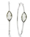 Classic earrings get a sparkly update. Victoria Townsend's stunning hoop earrings feature marquise-cut green quartz (5 ct. t.w.) and sparkling diamond accents in sterling silver. Approximate diameter: 2 inches.