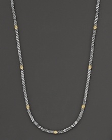 From the Lagos Caviar collection, sterling silver rope necklace with gold stations. Designed by Lagos. From the Lagos Caviar collection, sterling silver rope necklace with gold stations. Designed by Lagos.