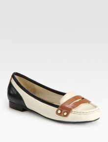 Tried-and-true leather style with richly contrasted trim and front buckle detail. Leather upperLeather liningRubber solePadded insoleImported Tried-and-true leather style with richly contrasted trim and front buckle detail. Leather upperLeather liningRubber solePadded insoleImported