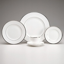 A sparkling complement to your silver serveware, this service mixes and matches perfectly with a wide color palette. Bone china. A sparkling complement to your silver serveware, this service mixes and matches perfectly with a wide color palette. Bone china.
