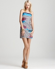 Laundry by Shelli Segal Dress - Stripe Floral Strapless Dress Laundry by Shelli Segal Dress - Stripe Floral Strapless Dress