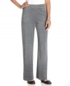 On Que's petite velour pants make casual look cool, and are super comfortable too! (Clearance)