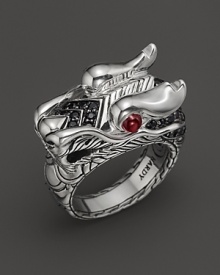 John Hardy Naga Silver Lava Dragon Head Ring John Hardy Naga Silver Lava Dragon Head Ring