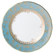 Inspired by the flamboyant designs of the 19th century, Eden Turquoise is both refined and sophisticated. This Limoges porcelain dinnerware service is a remarkable reproduction that captures the beauty of engraved gold work. Made in Limoges, France. Inspired by the flamboyant designs of the 19th century, Eden Turquoise is both refined and sophisticated. This Limoges porcelain dinnerware service is a remarkable reproduction that captures the beauty of engraved gold work. Made in Limoges, France.