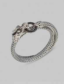 EXCLUSIVELY AT SAKS. From the Naga Lava Collection. Signature dragon head with black sapphire pavé ring. Can be worn as a bracelet or a necklace.Black sapphire Sterling silver Length, about 15 Single width, about ¼ Hinge clasp closure Made in Bali EXCLUSIVELY AT SAKS. From the Naga Lava Collection. Signature dragon head with black sapphire pavé ring. Can be worn as a bracelet or a necklace.Black sapphire Sterling silver Length, about 15 Single width, about ¼ Hinge clasp closure Made in Bali