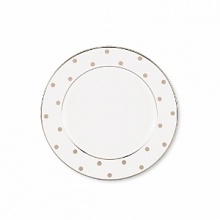 Kate Spade's Larabee Road Platinum, peppered with platinum polka dots, will give your table its own personality. Crafted of white bone china, each piece is dishwasher safe. Kate Spade's Larabee Road Platinum, peppered with platinum polka dots, will give your table its own personality. Crafted of white bone china, each piece is dishwasher safe.