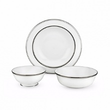 Kate Spade and Lenox join together to bring ease, elegance and understated wit to the table. Library Lane, a pattern banded with stripes, can be dressed up by mixing in Larabee Road polka dot accent plates. Dishwasher safe. All Purpose Bowl pictured on right. Kate Spade and Lenox join together to bring ease, elegance and understated wit to the table. Library Lane, a pattern banded with stripes, can be dressed up by mixing in Larabee Road polka dot accent plates. Dishwasher safe. All Purpose Bowl pictured on right.