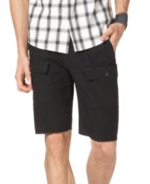 With a hem that looks hand-done, these shorts from Kenneth Cole Reaction are the right side of rugged. With a hem that looks hand-done, these shorts from Kenneth Cole Reaction are the right side of rugged.