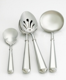 A faceted handle makes every meal-and the hostess serving it-even more interesting. Make your style statement with the Todd Hill 4-piece hostess set. Set includes: sugar spoon, tablespoon, pierced tablespoon and gravy ladle. A faceted handle makes every meal-and the hostess serving it-even more interesting. Make your style statement with the Todd Hill 4-piece hostess set. Set includes: sugar spoon, tablespoon, pierced tablespoon and gravy ladle.