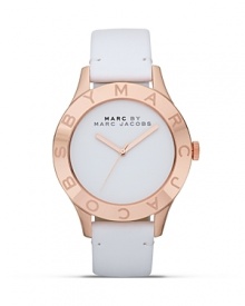 Crafted of rose gold plate with quartz movement, this watch from MARC BY MARC JACOBS is a perfect fusion of and flair and function. Slip it on to add playful polish to your daytime uniform. Crafted of rose gold plate with quartz movement, this watch from MARC BY MARC JACOBS is a perfect fusion of and flair and function. Slip it on to add playful polish to your daytime uniform.