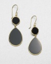 From the Polished Rock Candy® Collection. Rich black onyx set in radiant 18k gold in a chic dual drop shape. 18k goldBlack onyxDrop, about 2.2Hook backImported 