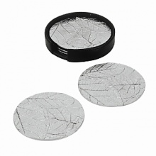 The Forest Leaf coaster set takes its inspiration from the intricacies of form and texture found in foliage from around the world. By interpreting plant forms in cast metal, Aram presents work, which is evocative of a natural environment transformed and redefined. Cast in polished aluminum to complement your bar. The Forest Leaf coaster set takes its inspiration from the intricacies of form and texture found in foliage from around the world. By interpreting plant forms in cast metal, Aram presents work, which is evocative of a natural environment transformed and redefined. Cast in polished aluminum to complement your bar.