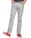 Modern denim style isn't a stretch with this hip gray slim-fit jeans from Kenneth Cole Reaction.