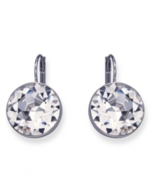Keep it simple with these sparkling drop earrings from Swarovski, featuring a stunning crystal in the center of rhodium-plated mixed metal. Approximate drop: 1 inch. Keep it simple with these sparkling drop earrings from Swarovski, featuring a stunning crystal in the center of rhodium-plated mixed metal. Approximate drop: 1 inch.