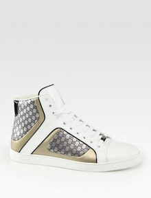 EXCLUSIVELY AT SAKS. Microguccissima with leather trim.Leather upperRubber soleMade in Italy EXCLUSIVELY AT SAKS. Microguccissima with leather trim.Leather upperRubber soleMade in Italy