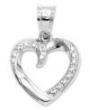 Say it from the heart. This pretty, polished heart charm makes the perfect gift for a loved one. Crafted in 14k white gold. Chain not included. Approximate length: 9/10 inch. Approximate width: 3/5 inch.