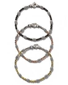 A dazzling laser cut bracelet in black rhodium and platinum plated sterling silver from Officina Bernardi.
