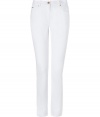 Classic white denim pants from Michael Kors - Infuse instant chic to any ensemble with these bright white jeans - Five-pocket styling, straight leg fit, gold-tone rivets - Wear with an oversized sweater, a slim parka, and over-the-knee boots