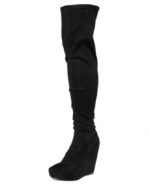 Legs that go on forever. Create your own optical illusion with the Jezabel over-the-knee boots by Paris Hilton. They're right on trend with a platform wedge heel. Legs that go on forever. Create your own optical illusion with the Jezabel over-the-knee boots by Paris Hilton. They're right on trend with a platform wedge heel.