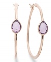 Classic earrings get a sparkly update. Victoria Townsend's stunning hoop earrings feature pear-cut amethyst (1-3/4 ct. t.w.) in 18k gold over sterling silver. Approximate diameter: 1-1/2 inches.