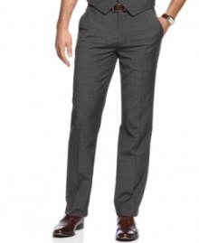 Calvin Klein takes a classic pant and makes it modern with a mirco-check pattern for a look that suits your style. Calvin Klein takes a classic pant and makes it modern with a mirco-check pattern for a look that suits your style.
