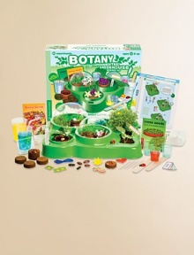 Budding botanists will love getting their hands dirty with this unique biological science experiment kit.Learn about plants and seeds by conducting experiments in a botanical lab with greenhouse domesConstruct an automatic watering systemGrow beans, cress, and zinniasExperiment with plant cells and capillary actionLearn how roots transport water and nutrients throughout a plantLearn how plants use water, light, and heatIncludes a 48-page Budding botanists will love getting their hands dirty with this unique biological science experiment kit.Learn about plants and seeds by conducting experiments in a botanical lab with greenhouse domesConstruct an automatic watering systemGrow beans, cress, and zinniasExperiment with plant cells and capillary actionLearn how roots transport water and nutrients throughout a plantLearn how plants use water, light, and heatIncludes a 48-page
