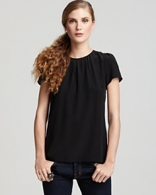 Pippa Top - Silk Solid Short Sleeve Pippa Top - Silk Solid Short Sleeve