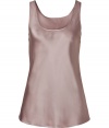 Stylish top in a fine, nude acetate-rayon blend - Wet and shiny, exclusive quality, falls soft and smooth - The top is sleeveless and cut slightly flared - Clean cut with classic, wide scoop neck in front and back - Looks chic and elegant, can be worn 24/7 - In the office under a blazer, for lunch under a cardigan, at a party under a leather jacket