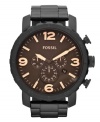 Amber hues and matte black finishes mesh wonderfully on this Nate collection watch by Fossil.