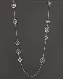 Clear quartz stations dot a sterling silver chain on this brilliant Ippolita necklace. Clear quartz stations dot a sterling silver chain on this brilliant Ippolita necklace.