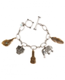 Turn up the charm with this locket bracelet from Lucky Brand. Crafted from gold- and silver-tone mixed metal with semi-precious stones and glass accents, the bracelet makes a whimsical wrap for your wrist. Item comes packaged in a signature Lucky Brand Box. Approximate length: 7-5/8 inches. Turn up the charm with this locket bracelet from Lucky Brand. Crafted from gold- and silver-tone mixed metal with semi-precious stones and glass accents, the bracelet makes a whimsical wrap for your wrist. Item comes packaged in a signature Lucky Brand Box. Approximate length: 7-5/8 inches.