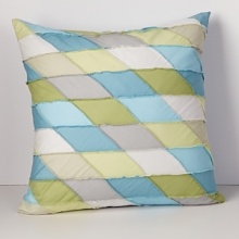 Diagonal patchwork pillow with topstitching detail. A stylish pillow, great for a modern bedroom or living room. Diagonal patchwork pillow with topstitching detail. A stylish pillow, great for a modern bedroom or living room.