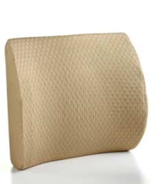 This ultra-supportive pillow from Sensorpedic features a unique design to support your lower back and help reduce back issues. Finished with technically advanced memory foam for pressure relieving support and optimal comfort. Comes with a soft removable cover.