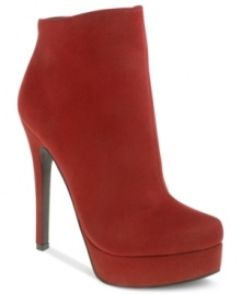 Amazing style is headed your way. Chinese Laundry's LookOut platform booties feature a smooth suede upper and a trendy softly-pointed toe. Amazing style is headed your way. Chinese Laundry's LookOut platform booties feature a smooth suede upper and a trendy softly-pointed toe.