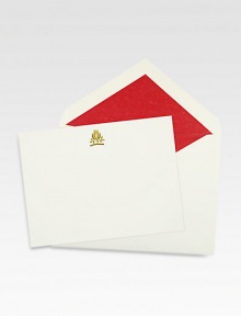 A hand-engraved, gold metallic pomegranate motif adorns these luxe 2-ply vellum stock notecards, which are accompanied by tissue-lined envelopes.Set of 10About 4 X 5.5Hand-engravedMade in USA A hand-engraved, gold metallic pomegranate motif adorns these luxe 2-ply vellum stock notecards, which are accompanied by tissue-lined envelopes.Set of 10About 4 X 5.5Hand-engravedMade in USA