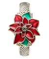 Carry a symbol of the holiday season with you with this poinsettia-designed watch from Charter Club.