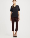 A sleek, fine knit give this chic splitneck style an easy, effortless fit.Short sleevesPullover styleAbout 25 from shoulder to hem71% polyamide/29% elastaneDry cleanImportedModel shown is 5'9½ (176cm) wearing US size Small.
