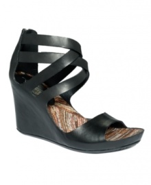 Oh, the tangled fashion webs we weave! Get into trouble with the strappy upper and zippered back of the Web Maker wedge sandals by Unlisted. Oh, the tangled fashion webs we weave! Get into trouble with the strappy upper and zippered back of the Web Maker wedge sandals by Unlisted.