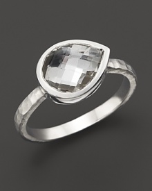 Faceted white topaz sparkles in this hammered sterling silver ring from Anzie. Perfect for stacking. Faceted white topaz sparkles in this hammered sterling silver ring from Anzie. Perfect for stacking.