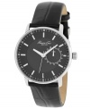 Rich croco-grain leather and sleek stainless steel create a handsome, modern watch by Kenneth Cole New York.
