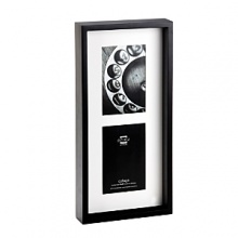 Preserve and present treasured photos in Prinz's black pine wood frame. White beveled matting highlights two images while the shadow box design adds depth and dimension.