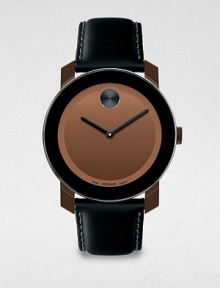 A modern, minimalist design with superior technology and functionality, complemented by a stainless steel case, metallic sheen dial and coated leather strap for a subtle, sophisticated finish.Round bezelQuartz movementWater resistant to 3ATMStainless steel case: 42mm(1.65)Leather strapImported A modern, minimalist design with superior technology and functionality, complemented by a stainless steel case, metallic sheen dial and coated leather strap for a subtle, sophisticated finish.Round bezelQuartz movementWater resistant to 3ATMStainless steel case: 42mm(1.65)Leather strapImported